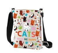 ENSIANTH Cat Crossbody Bag Cat Lover Gifts for Women Cute Cat Crossbody Purse Cat Mom Gifts Cats Make Me Happy Travel Cross Body (24822 Cat C)