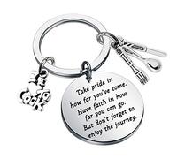 ENSIANTH Chef Keychain Gifts Culinary School Gifts Chef Charm Cooking Jewelry Take Pride in How Far You Have Come Cooking Lover Gift (silver)