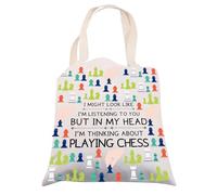 ENSIANTH Chess Player Gifts Chess Tote Bag Gift for Chess Lover Funny Chess Gifts Chess Club Gifts Chess Master Gifts (chess tote)