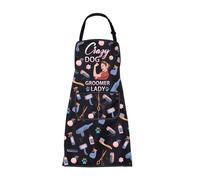 ENSIANTH Crazy Dog Groomer Lady Apron With Pockets for Women - Hair Cutting Apron for Grooming