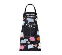 ENSIANTH Cute Hippo Aprons Hippo Cooking Aprons with Pockets Hippo Kitchen Baking Apron Hippopotamus Gifts for Hippo Lover Apron (hippo apron)