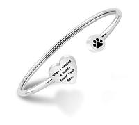 ENSIANTH Dog paw Print Pendant Necklace Infinity Love Heart Necklace Women Jewelry (silver, st)