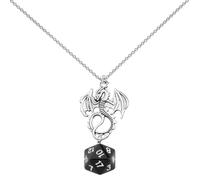ENSIANTH Dragon Necklace Dungeon Gift Dragon Lover - Master -Dice Necklace Game Players Gift, Stainless Steel, No Gemstone