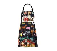 ENSIANTH Farm Animal Aprons for Women Men with Pockets Farmer Gifts Farmhouse Kitchen Cooking Gardening Apron Farm Lover Gifts (Farm Animal)