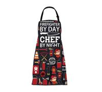 ENSIANTH Firefighter Chef Apron Firefighter Gifts Fireman Gifts Firefighter Kitchen Cooking Grill Apron Fire Dept Gifts (25111 Firefighter by A)