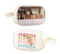 ENSIANTH Florida State Map-Florida Vacation Gift Florida Tourism Toiletry Bag Sunshine State Florida Lover Clear Makeup Bag, Florida Clear, Makeup Bag