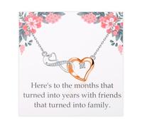 ENSIANTH Friendship Quote Best Friend Necklace Leaving -Friends Into Family-Neighbors Gift BFF-Firm Friendship Gift, One Size, Stainless Steel, No Gemstone