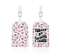 ENSIANTH Fueled by Cafecito Y Chisme Luggage Tag Mexican Latina -Funny Coffee Lover Baggage Iced Coffee Social Club Gift (Cafecito tag)