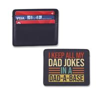 ENSIANTH Funny Dad Gift I Keep All My Jokes In A Dad-A-Base Leather Wallet Father's Day Gift Daddy Joke Credit Card Holder, Dad Jokes CH, Card Holder