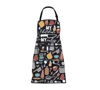 ENSIANTH Funny Kitchen Aprons for Women Men with Pockets My Kitchen My Rules Chef Apron Cooking Lover Gifts Kitchenware Gifts (25617 My Rules A)