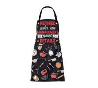 ENSIANTH Funny Retirement Apron Retired Gift for Men Women Retirement Kitchen Cooking Chef BBQ Grill Apron with Pockets (retired apron)