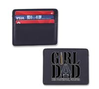 ENSIANTH Girl Dad Her Protector Forever Card Holder Firearm Dad Leather Wallet Father's Day Gift Gun Lover -Daddy To Be Gift, Gir- Dad CH, Card Holder