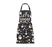 ENSIANTH Goose Apron Gift for Gooses Lover Kitchen Chef Aprons with Pockets Geese Animal Aprons for Cooking Baking Gardening (251112 Goose Apron)