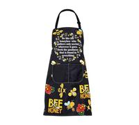 ENSIANTH Honey Bee Apron for Women and Men With Pocket - Bee Kitchen Cooking Chef Apron - Gifts for Bee Lovers