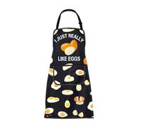 ENSIANTH I Just Really Like Eggs Apron Egg Lover Gifts Cute Egg Gifts Cooking Kitchen Chef Baking BBQ Apron with Pockets (2499 Eggs Apron)