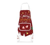 ENSIANTH Merry Christmas Apron for Women with Pockets Xmas Gifts Happy Christmas Kitchen Cooking Chef Baking BBQ Grill Apron (Christmas Apron)