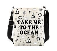 ENSIANTH Ocean Gifts Ocean Crossbody Bag Take Me to The Ocean Bag Sailor Gifts Ocean Cell Phone Bag with Adjustable Shoulder Strap (Ocean Crossbody)