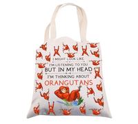 ENSIANTH Orangutan Tote Bag - Funny Orangutan Monkey Lover Gifts - Canvas Tote Bag