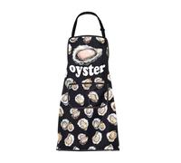 ENSIANTH Oyster Apron Oysters Gifts for Seafood Lovers Oyster Shell Kitchen Cooking Chef Grilling BBQ Aprons with Pocket (25625 Oyster Apron)