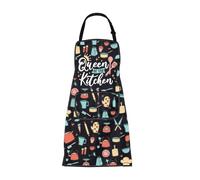 ENSIANTH Queen Of The Kitchen Aprons for Women Funny Kitchen Gifts for Mom Cooking Baking Chef BBQ Grilling Apron with Pockets (241218 Queen Of)