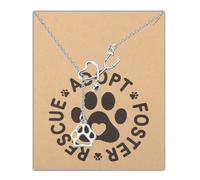 ENSIANTH Rescue Adopt Foster Gift Animal Rescue-Pet Rescue Volunteer Necklace Shelter Dog Rescue Present-Foster Dog Mom Gift (dog Foster NE)