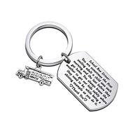 ENSIANTH School Bus Driver Appreciation Gift Thank You Keychain Gifts for School Bus Driver Back to School Gift (Dog Tag Keychain)