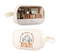 ENSIANTH Social Worker Appreciation Gift MSW Graduation Gift Volunteer Clear Makeup Bag Advocate Support Empower BSW Gift, Social Worker Clear, Makeup Bag