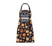 ENSIANTH Thanksgiving Gifts Thanksgiving Aprons with Pockets Thankful Autumn Leaves Pumpkin Cooking Kitchen Chef BBQ Apron (25625 autumn leaves A)