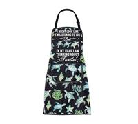 ENSIANTH Turtle Aprons for Women with Pockets Gifts for Sea Turtle Lovers Apron for Cooking Baking Gardening Beach Chef (25109 Turtle Apron)