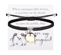 ENSIANTH Valentine Couple Jewelry Romantic Penguin-Valentine's Day Gift Partners For Life-Fun Dating Anniversary Necklace, One Size, Stainless Steel, No Gemstone