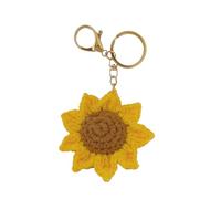 Ensiolau Keychain Handmade Weaving Cute Sunflower Keychains Gift for Car keys Bag Wallet Purse Women Girls, Yellow, Small