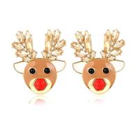 ENSKEFEN Christmas Earrings for Women Cute Reindeer Earrings Colorful Light Bulb Xmas Earrings Christmas Tree Earrings Gingerbread Deer Garland Bow Earrings Holiday Jewelry, One Size, Brass, No
