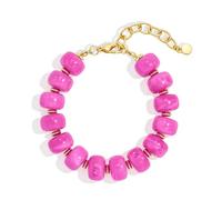 ENSKEFEN Chunky Beaded Bracelets for Women Boho Multicolor Acrylic Resin Beads Adjustable Bracelet Summer Bead Jewelry
