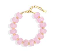 ENSKEFEN Chunky Beaded Bracelets for Women Boho Multicolor Acrylic Resin Beads Adjustable Bracelet Summer Bead Jewelry