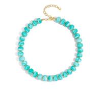 ENSKEFEN Chunky Beaded Necklace for Women Trendy Multicolor Resin Bead Choker Necklaces Boho Chunky Statement Necklace Summer Jewelry, One Size, Resin, No Gemstone