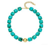 ENSKEFEN Chunky Beaded Necklace for Women Trendy Multicolor Resin Bead Choker Necklaces Boho Chunky Statement Necklace Summer Jewelry, One Size, Resin, No Gemstone