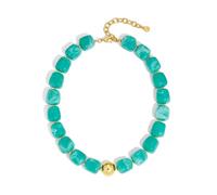ENSKEFEN Chunky Beaded Necklace for Women Trendy Multicolor Resin Bead Choker Necklaces Boho Chunky Statement Necklace Summer Jewelry, One Size, Resin, No Gemstone