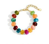 ENSKEFEN Colorful Beaded Bracelets for Women Trendy Chunky Multicolor Statement Bracelet Boho Acrylic Resin Large Beads Bangle Bracelet Summer Beaded Jewelry