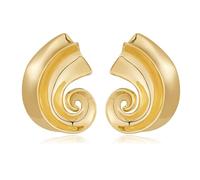 ENSKEFEN Conch Shell Earrings Chunky Gold Earring for Women Trendy Ocean Spiral Horn Stud Earring Boho Gold Statement Vintage Summer Beach Earrings Fashion Jewellery