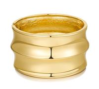ENSKEFEN Exaggerated Chunky Gold Bangle Bracelets for Women Extra Wide Line Drum Bracelets Thick Polished Gold Statement Bracelets Hinged Open Cuff Bracelets, Irregular