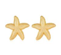 ENSKEFEN Gold Starfish Statement Stud Earrings for Women Trendy Boho Sea Star Shell Earrings Minimalist Summer Beach Jewellery