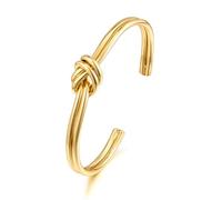 ENSKEFEN Love Knot Gold Cuff Bracelets for Women Double Knot Cross Infinity Gold Bracelet Adjustable Dainty Open Bangle Bracelet Wrist Arm Cuff Bracelets