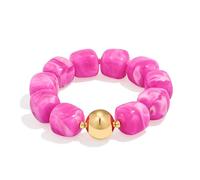 ENSKEFEN Multicolor Chunky Beaded Bracelet for Women Bold Acrylic Resin Stretch Bracelet Summer Beach Statement Bracelets Trendy Elastic Bangle Jewelry, One Size, Acrylic, no gemstone