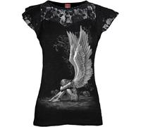Spiral - Enslaved Angel - Lace Layered Cap Sleeve Top Black - XXL