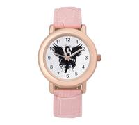 Enslaved Angel Women's PU Leather Strap Watch Analog Quartz Watch Casual Wristwatch for Home Work