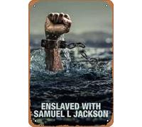 Enslaved with Samuel L Jackson Film Film Movie Poster Retro Metal Tin Sign Wall Home Wall Art Metal Tin Sign,cave,bar,Club, Metal Tin Sign 8x12 Inches