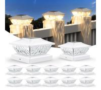 ENSLI 12 Pack Solar Light post Outdoor Waterproof Deck and Garden Decor, 2 Mode Bright Solar Lights for 4x4, 4.5x4.5, 5x5 Posts