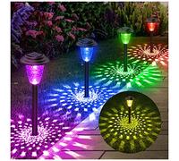 ENSLI Solar Pathway Lights, 8 Pack Bright Color Changing/Warm White Solar Lights Outdoor Waterproof Solar Garden Lights, Outdoor Lights Solar Powered Landscape Path Lights for Yard, Walkway, Lawn