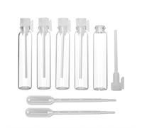Enslz 100Pcs Mini Sample Cute Glass Travel Oil Perfume Bottle with Drop& Vials Empty Sample Bottle for Essential Oils Aromatherapy… (2ml)