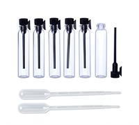 Enslz 100PCS Perfume Samples Mini Bottles with Black Lid Empty Glass Vials Dropper Bottle for Travel and Party… (2ml)